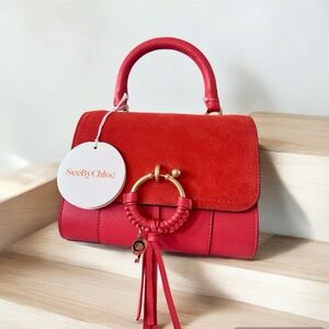 NWT! $595 See by Chloe Gipsy Orange Red Joan Bag with Dustbag